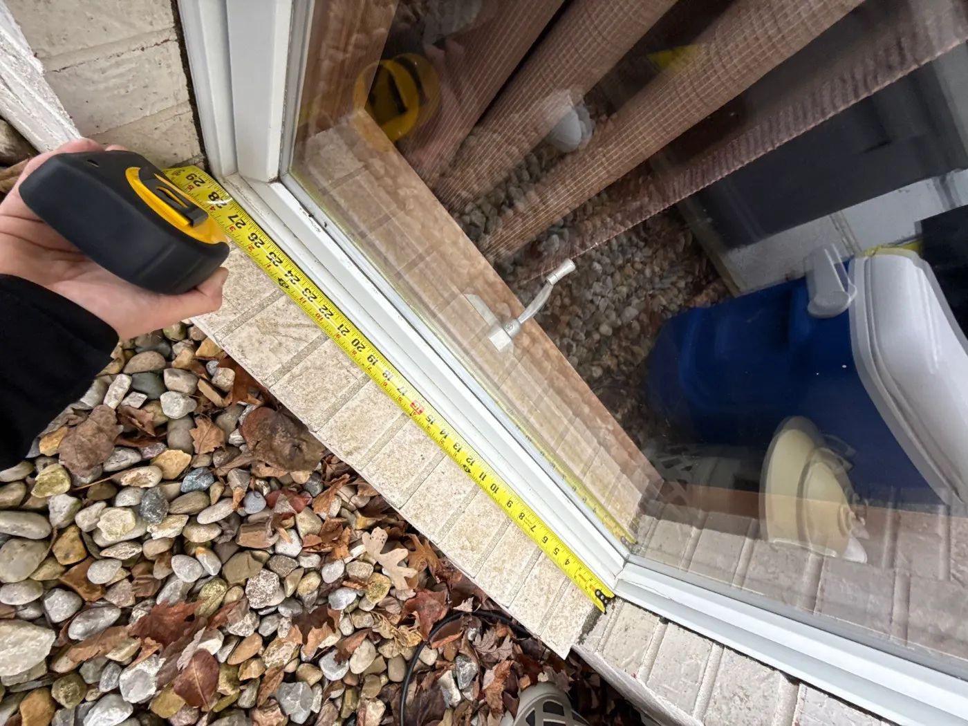 Frame and seal detail on a Hunting Creek window job